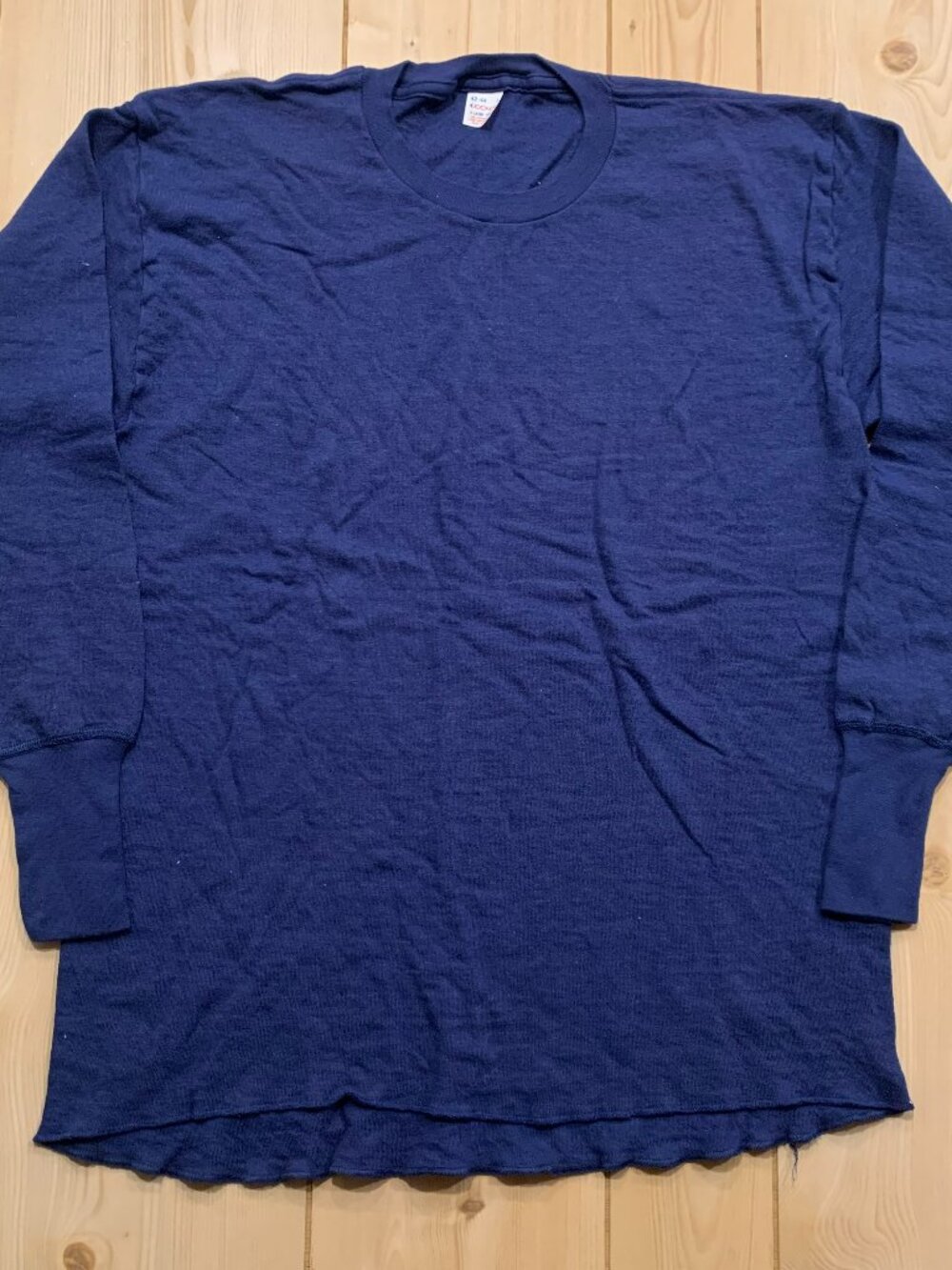 Vintage 70s Jockey 2-Layer Fabric Retro Weather Navy Blue Long Sleeve T-Shirt L